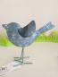 Preview: grün/grauer Vogel aus Metall 12cm