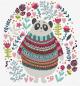 Preview: Needleart World vorgezeichnete Stickpackung Panda Couture