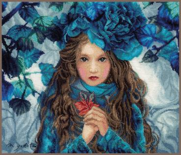 Lanarte Stickpackung " Blue Flowers Girl "