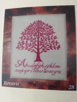 Rovaris Stickvorlage " roter Stammbaum / Baum Sampler "