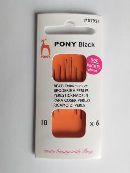 Pony Black Perlsticknadel Gr. 10 schwarzes Öhr ohne Nickelbeschichtung