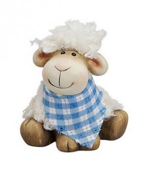 Schaf mit blauen Halstuch
