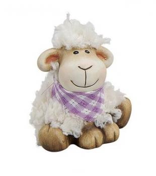 Schaf mit lila Halstuch