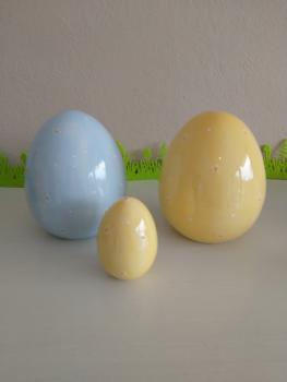 3 Porzellan Eier mit Blumendekor
