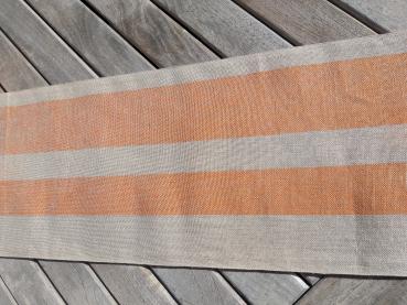 V & H Leinenband getreift natur - orange 20cm