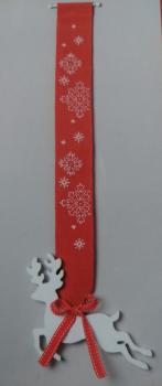 Rico Design Stickpackung Behang Schneeflocken + Hirsch 4x36cm mit Holzelement