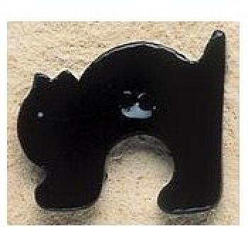 Mill Hill Debbie Mumm handgemachter Keramik- Knopf schwarze Katze