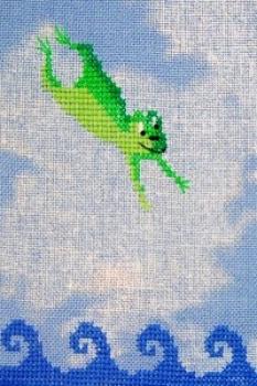 V&H Leinenband 11-fädig, Wolken Sommerhimmel 26 cm
