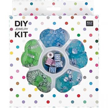 Rico Diy Perlenset für Kinder / Jewelry Kit blau/ grün 16X20X4CM