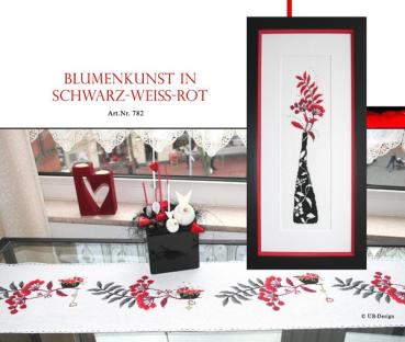 UB-Design Stickanleitung - Blumenkunst in schwarz-weiß-rot