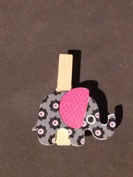 Klammer Needleminder " Elefant graue Blumen "
