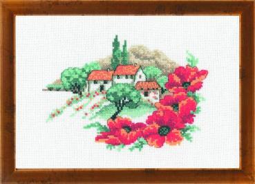 Haus mit Mohnblumen