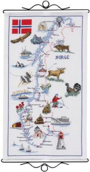 Permin Stickpackung Norwegen Norge Landkarte weiß