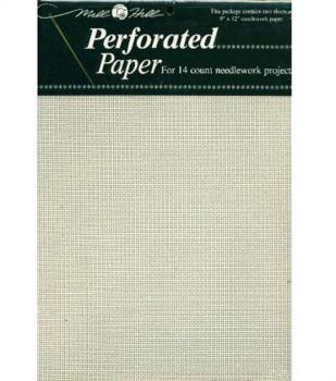 Mill Hill Perforated Paper weiß 14ct, 2 Bögen