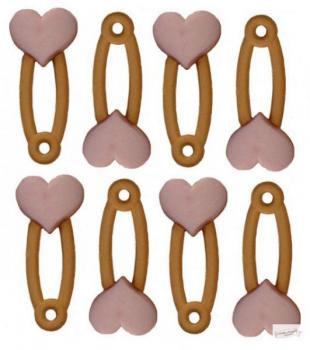Dress it up Button - Large Diaper Pins Pink