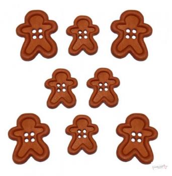 Dress it up Button - Chunky Shapes Gingerbread Men