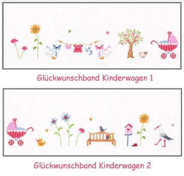 Stickizz Stickvorlage "Glückwunschband Kinderwagen 1 & 2 "