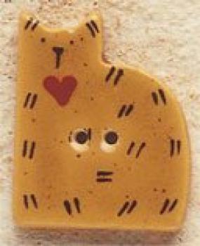 Mill Hill Debbie Mumm handgemachter Keramik- Knopf Katze mit Herz