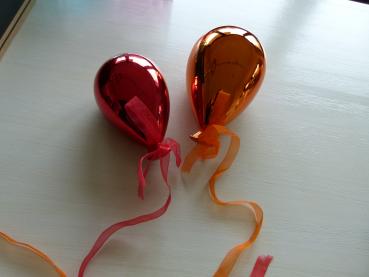2 Luftballons in Orange & Rot zum Hinhängen