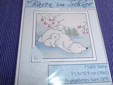 LKACross Stickvorlage "Bären im Schnee"