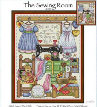 Joan Elliott Stickvorlage " The Sewing Room "