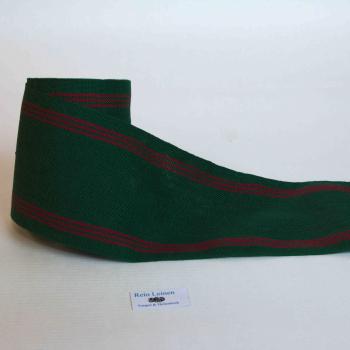 Leinenschlauch ca. 95 mm, 11-fädig, gestreift, Farbe 209, grün- rot