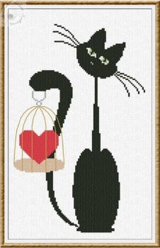 Alessandra Adelaide Needleworks Stickvorlage "Valentine Meow"