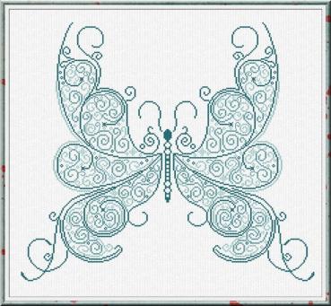 Alessandra Adelaide Needleworks Stickvorlage "Happy Butterfly"