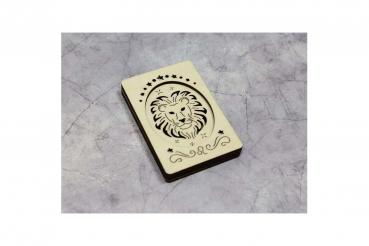 Nadelkissen  / Nadelbox aus Holz Sternzeichen Löwe