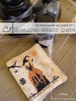 Primitive Hare Stickvorlage " All Hallows Needle Queen " Nadelkissen, Nadeletui