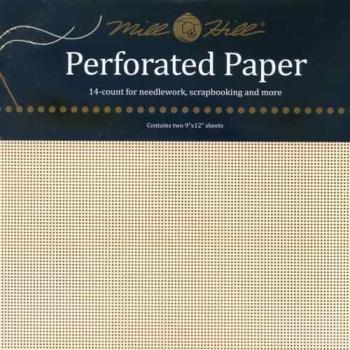 Mill Hill Perforated Paper ecru 14ct, 2 Bögen