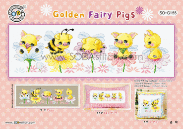 Sodastitch Stickvorlage " Golden Fairy Pigs "