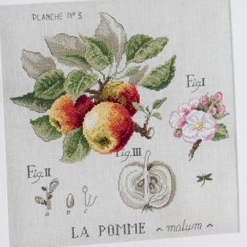 Les Brodeuses Parisiennes Stickvorlage mit Stoff Etude aux Pommes