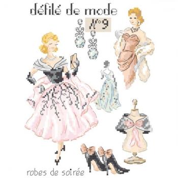 Les Brodeuses Parisiennes Stickvorlage défilé de mode N°9 Robes de Soirée