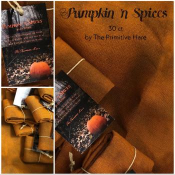 Primitive Hare handgefärbtes Leinen " Pumpkin & Spices " 12 fädig/ 30ct