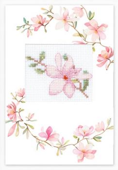 Luca-S Stickpackung Karte Pink Flower