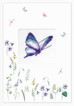 Luca-S Stickpackung Karte Purple Butterfly