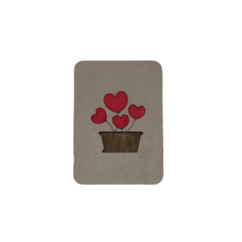 Nadelkissen  / Nadelbox aus Holz Herzblumen 5 x 7cm