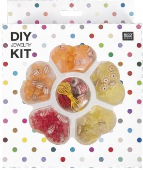 Rico Diy Perlenset für Kinder / Jewelry Kit gelb / orange 16X20X4CM