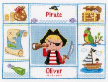 Vervaco Stickpackung "Pirat mit Augenklappe" - Geburtsbild