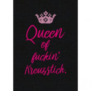 Schrägstich Postkarte - Queen of fuckin' Kreuzstich