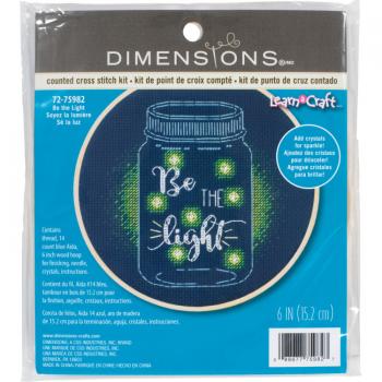 Dimensions Stickpackung Be the Light mit Stickrahmen