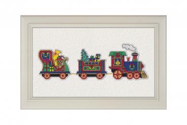Oven Stickpackung Plastic Canvas Anhänger Christmas Train 3tlg.