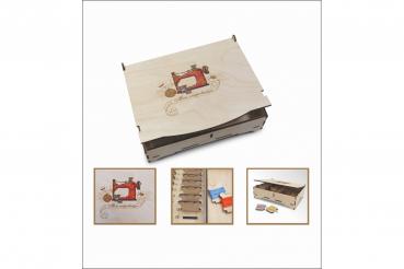 Oven Stickpackung mit Holz Bobbinbox