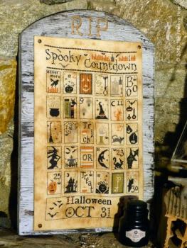Primitive Hare Stickvorlage " Spooky Countdown "