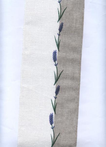 V&H Leinenband, 11-fädig mit Lavendelranke 12 cm