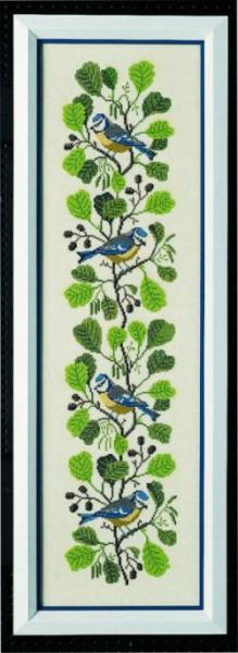 Fremme Stickpackung Blaumeise mit Erlengrün 40 x 19cm