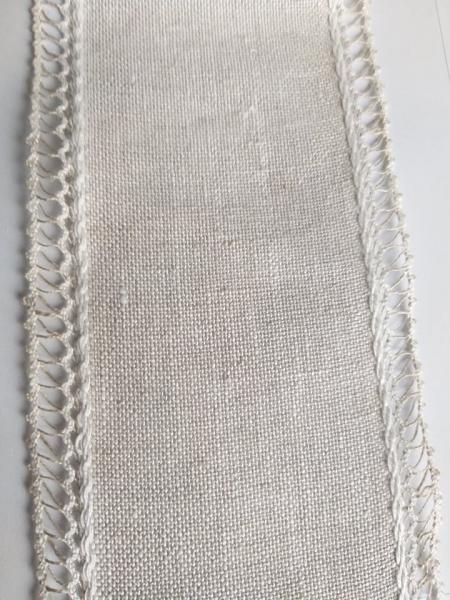 V&H Leinenband 11-fädig, mit Spitzenrand natur-gebleicht 10 cm