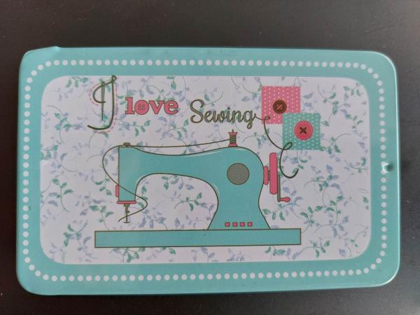 Magnetische Nadelbox Nähmaschine I Love Sewing Türkis