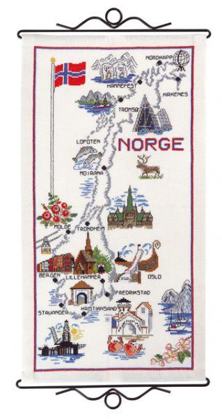 Permin Stickpackung Norwegen Norge Landkarte ecru